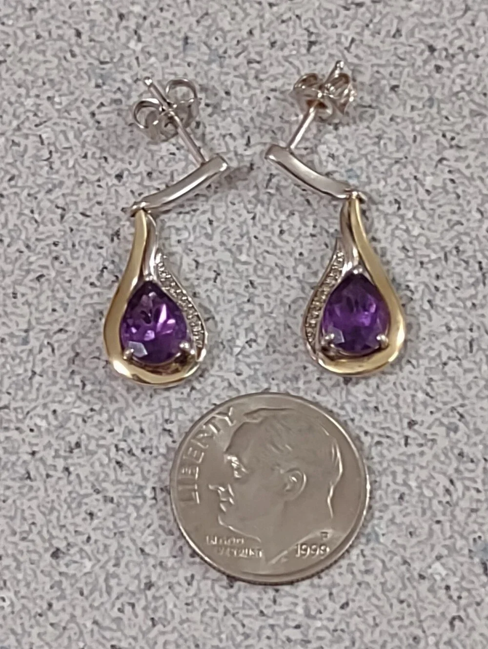 Amethyst SS/14K Earrings